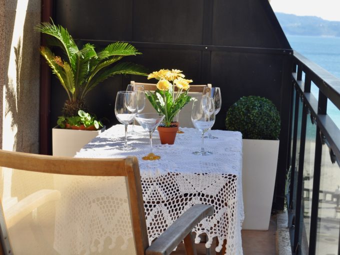 Balcón en piso turístico en venta en Sanxenxo cerca de la playa